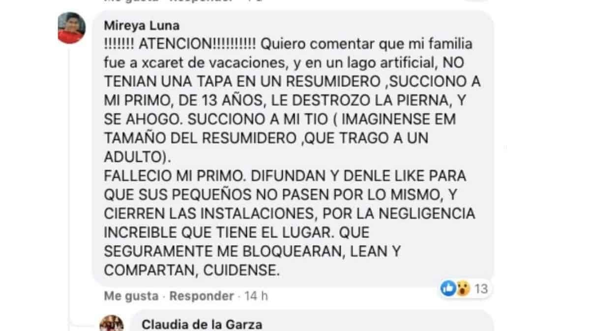 irregularidades muerte menor parque grupo xcaret